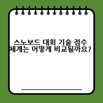 스노보드 대회 기술 점수 체계는 어떻게 비교될까요?