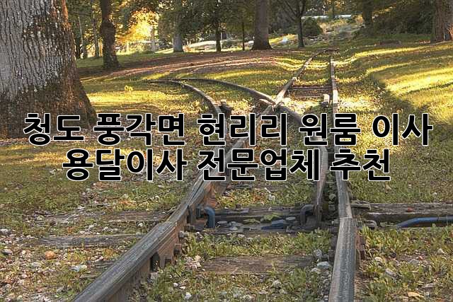 청도 풍각면 현리리 원룸 이사? 용달이사 전문업체 추천!